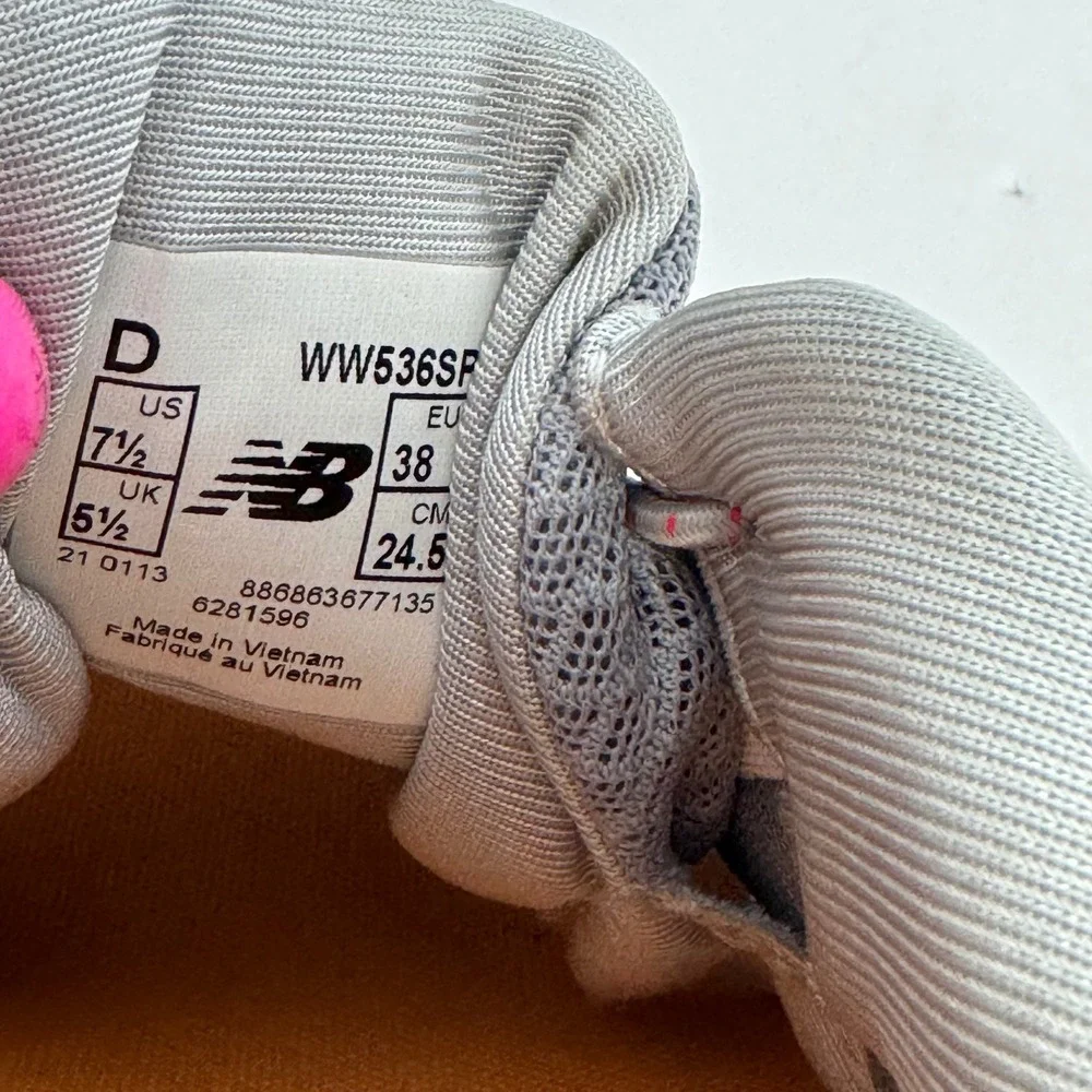 New Balance 536 Walking‎ Shoes Womens 7.5 Grey Orange Mesh Sneakers WW536SP